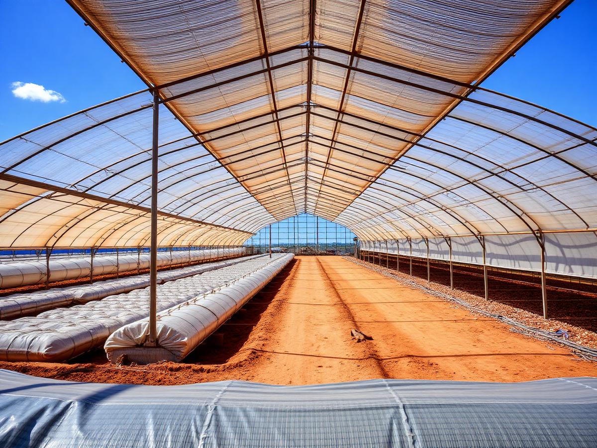 Greenhouse tunnels and horticulture infrastructure on a Zimbabwean farm